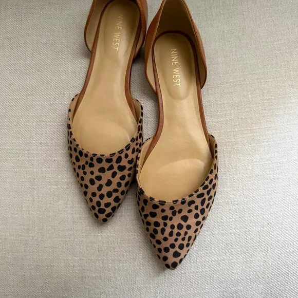 Nine West Tan Leopard Print D'Orsay Flats - Picture 6 of 6